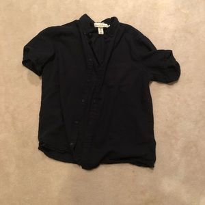 H&M Casual Black Button Up Short Sleeve